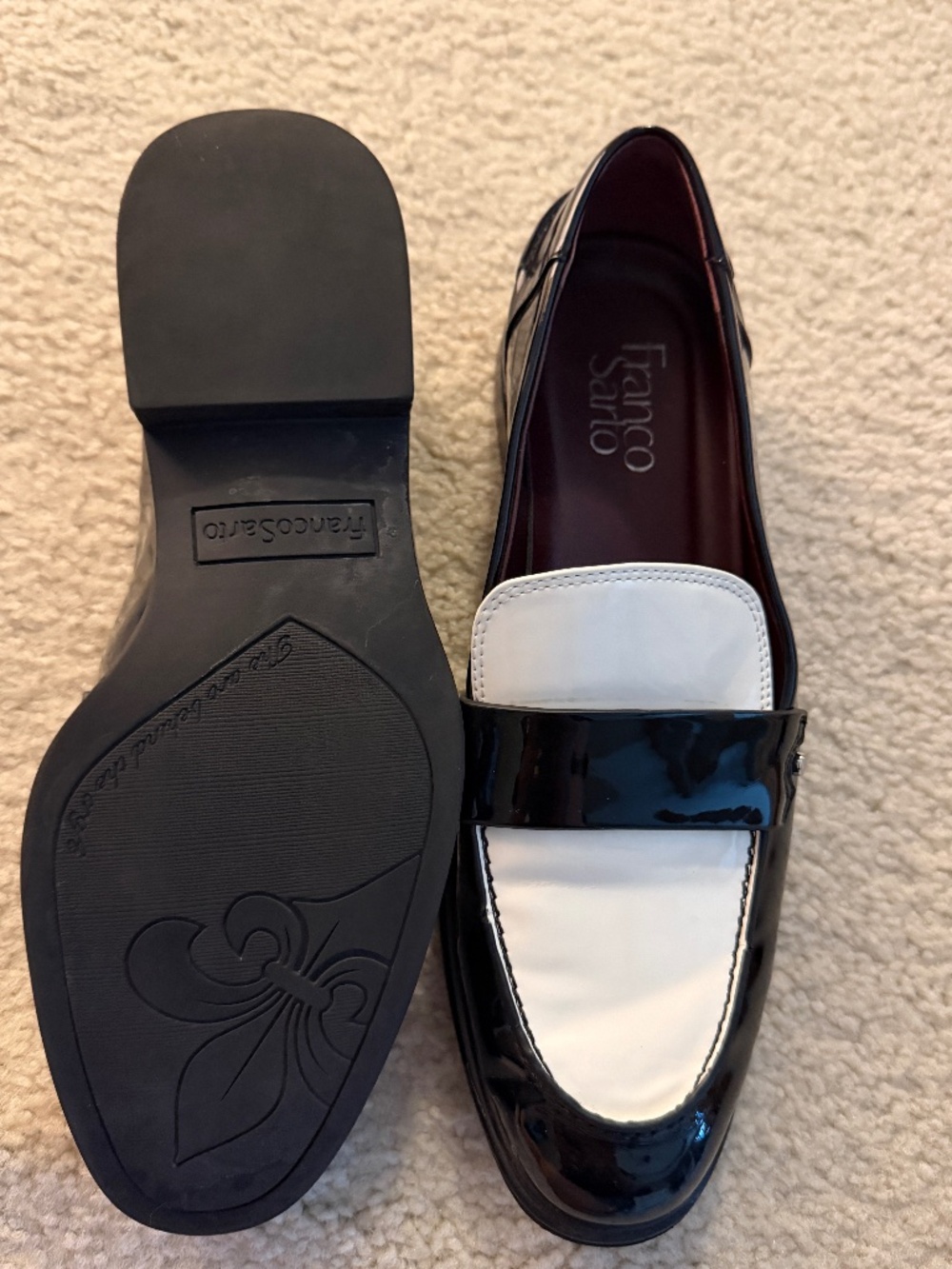 Franco Sarto Black and white loafers